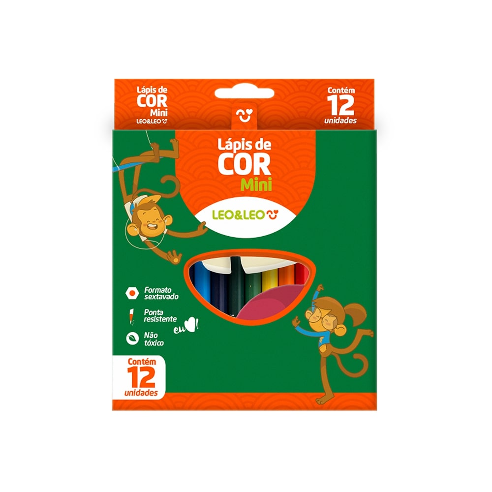 Lapis De Cor Mini 12 Cores - leonora