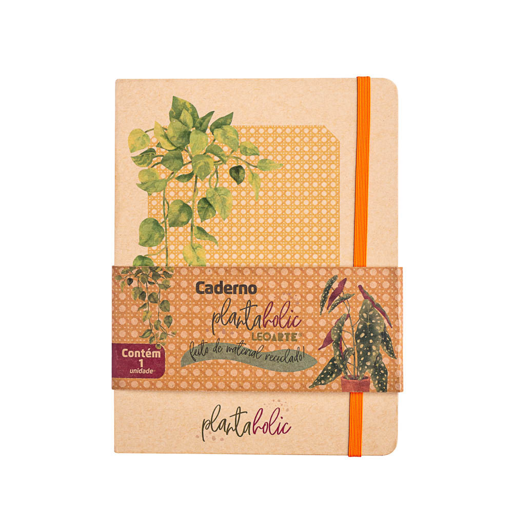 Caderno Plantaholic Capa Dura 80f 15cmx20cm Folha Pontilhada Leoarte Leonora 2614