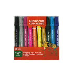 hidrocor-e-carimbo-estojo-com-10-cores-leo-e-leo-72710-1